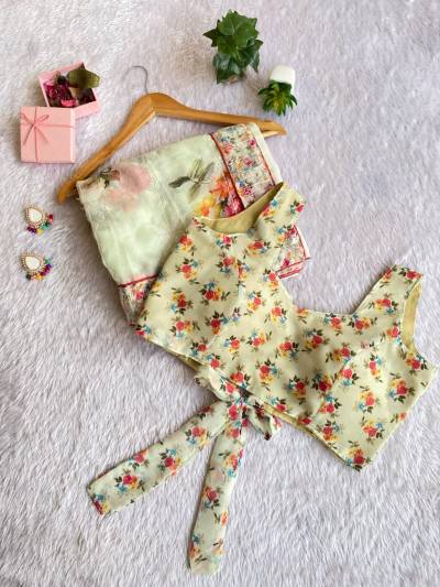 FLORAL ORGANZA BY SAGAR IMPEX PRINTED SAREE WHOLESALER IN SURAT